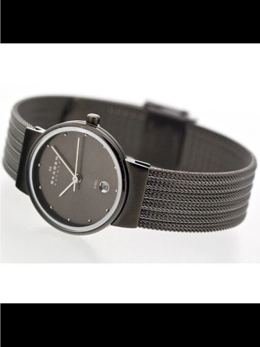 Skagen Gray Dial Mesh Band Watch Minimalist Danish Style